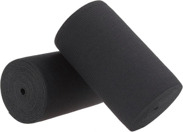 SeraphinaT 4-tommer bred sort strikket kraftig strækbar elastik 3 yards sort