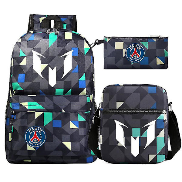 Messi Man Ryggsäck - Idealisk skolväska för kvinnor, män, tonårsflickor och pojkar - 3 st Laptop Casual Mochilas. 9