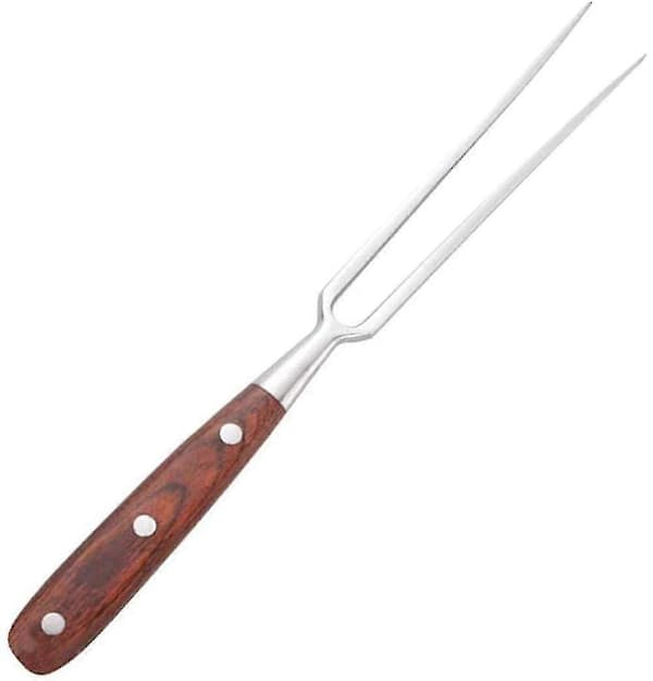 Stor kødgryde 15 cm rustfrit stål træhåndtag grillkokkegaffel