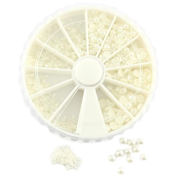 Rhinestone White 4 sizes Vit white