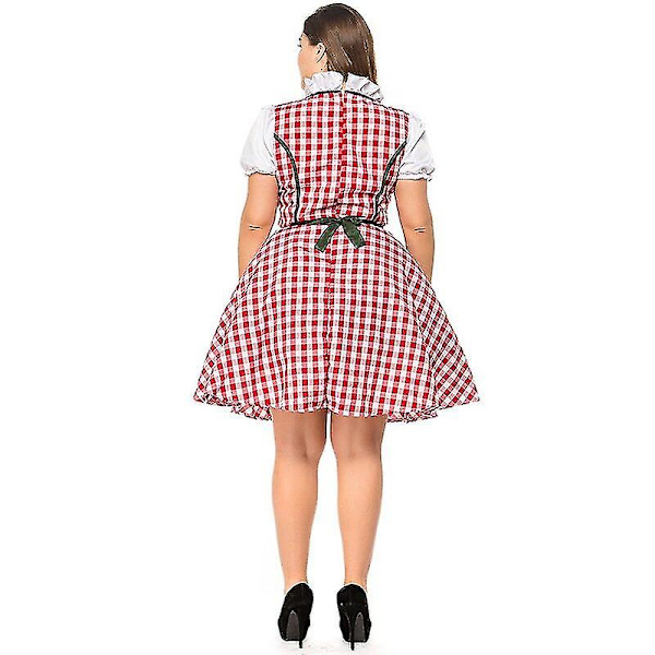 S-6xl Aikuiset naiset Perinteinen Oktoberfest-asu Beer Girl univormu saksalainen baijerilainen oluttar Dirndl-pukeutuminen 4XL