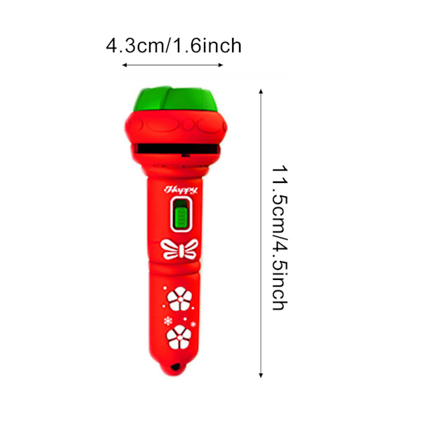 Lommelygte Projektor Naturtro 24 Slags Design Uddannelse Julemand Juletræ Julelegetøj Gaver Red One Size