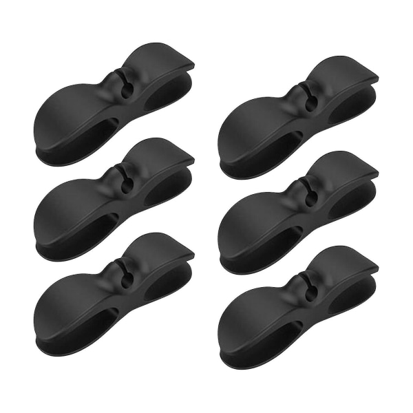 6-delad Elkabel Organizer Kök Power Förvaring Fast klämma Punch Free Stark Pasta Svart Grå Vit Black