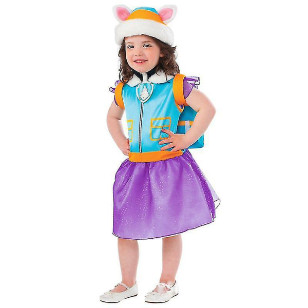 2023 Purim Carnival Antrekk Barn Halloween Paw Costume Fancy Dress Jenter Everest Costume 5-6 Years Old