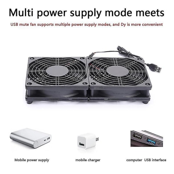 120mm 5v usb-drevne pc-routerblæsere med hastighedskontrol Høj luftstrøm køleventilator til routermodem