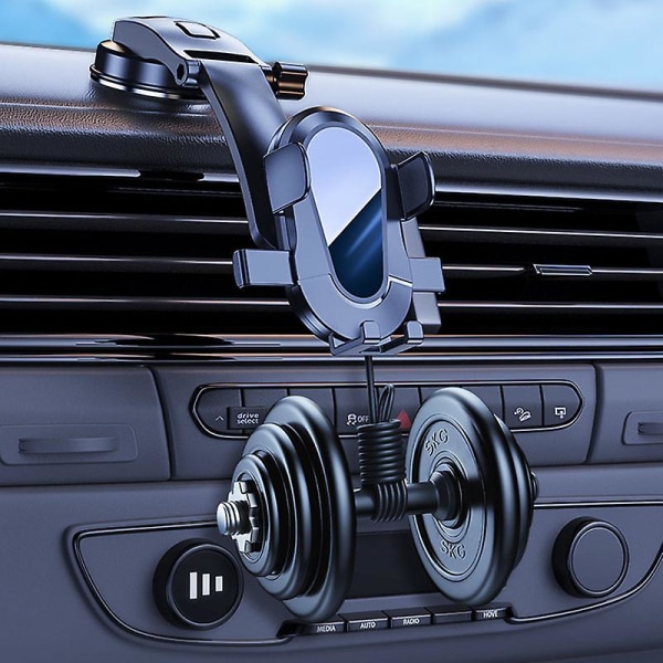 Sucker Car Phone Holder Mount Stand Gps Telefon Mobil Cell Support Til Iphone 13 12 11 Pro Max X 7 8 Xiaomi Huawei Samsung - Universal Car Bracket Sucker Black