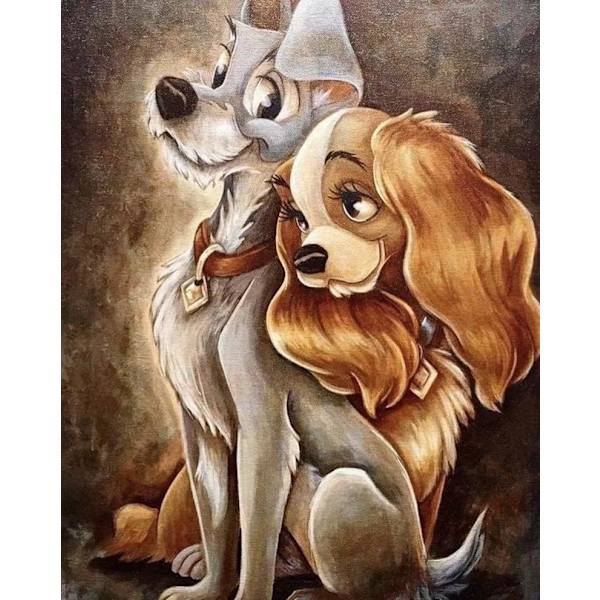 Voksen nybegynner Full Diamond Søt Hund DIY Diamond Art Costume Fa