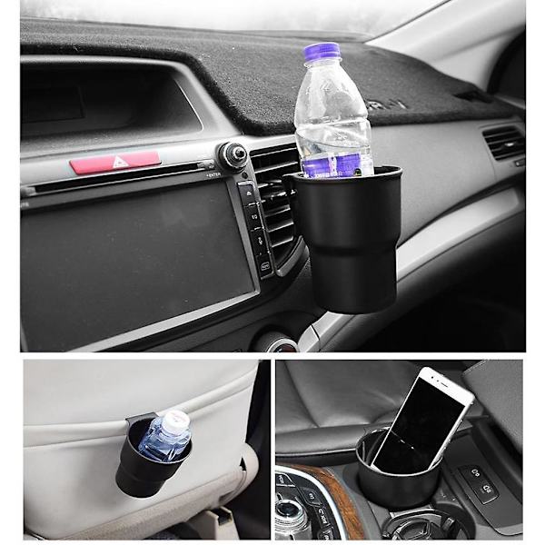 Bil Vandkopholder Opbevaringsboks/mobiltelefonstativ Multifunktionel Auto Cup Mount - Drikkeholdere black