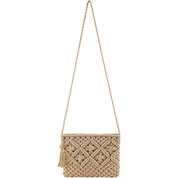 Halmväska dam, Retro, Liten halmväska, Axelväska, Strandväska, Vit., 26*19cm, Axelväska