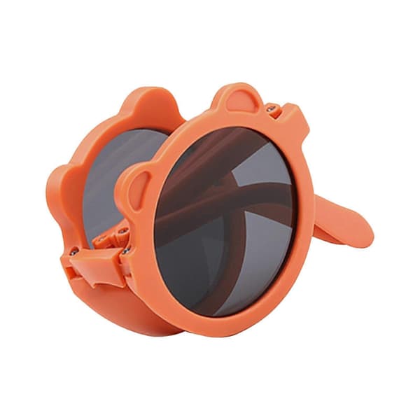 Børnesolbriller Foldbare Solbriller Mode Dejlige Stilfulde Gave Søde Solbriller Orange Gray
