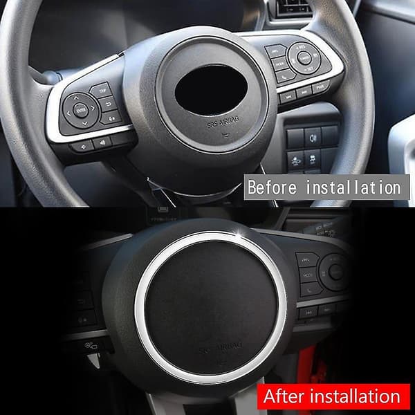 Til Raize 2021 2022 Bil Sølv Rat Ring Panel Cover Trim Dekoration Ramme Interiør Tilbehør