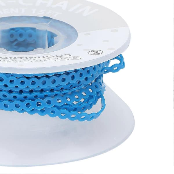 Elastisk kjedestrikk til tannregulering, blå, tannreguleringsutstyr