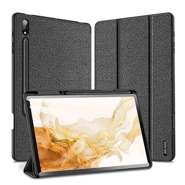 Til Samsung Galaxy Tab S7 Fe / S7+ Domo Series Læder Taske Black