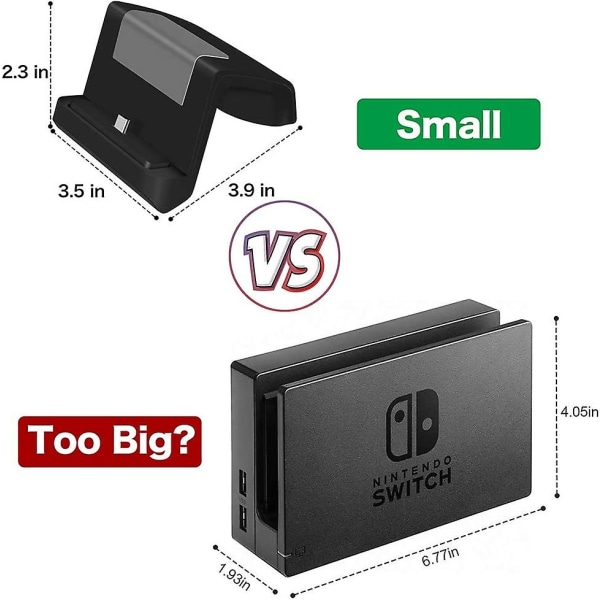 Opladningsdockingstation Kompatibel med Switch/switch Lite, USB Type C Ladestationsstationsholder