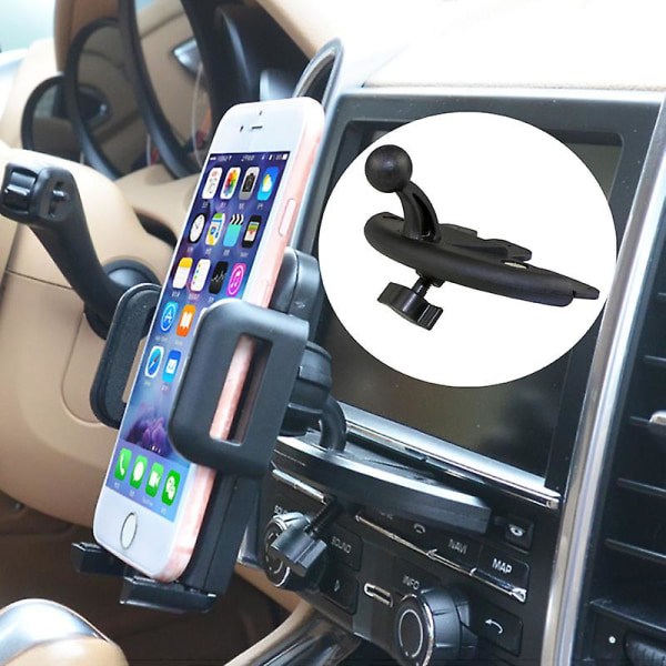 Auto-cd-paikka matkapuhelimen pidike tarvikkeet 17mm Ball Head pohja autolle CD-paikkakiinnitys iPhonelle Samsung Xiaomi GPS-kiinnikkeet| |
