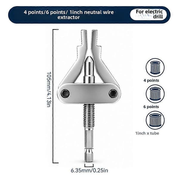 Universal rörutdragare, borr-driven för 1/2 3/4 1 tums kranventilreparation 1pc