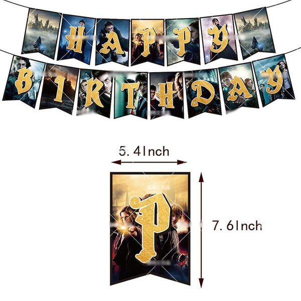 Harry Potter Tema Födelsedagsfest Rekvisita Tårta Toppers Banners Set Kit