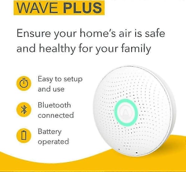 Airthings 2930 Wave Plus -palovaroitin, häkä- ja savuhälytin