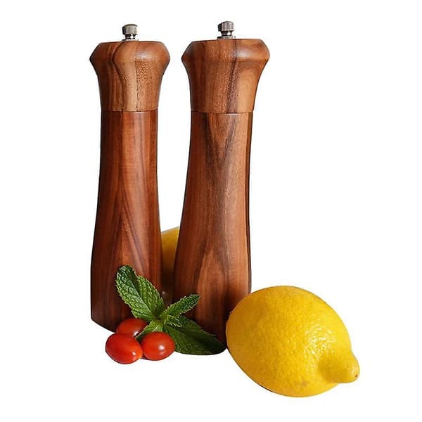 Salt- och pepparkvarnset - Premium träkvarnar 20 cm 2 st