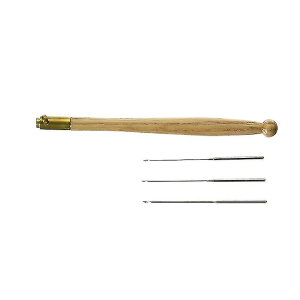 Tambourkrok med 3 nålar 70 90-100 Broderiverktyg Paljetter Bead Neddle Set Tool Kit Default