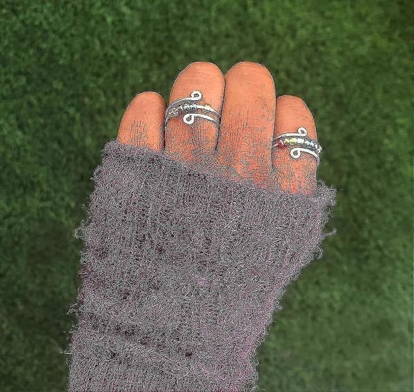 Til min datter Fidget Ring mod angst Fidget Ringe mod angst til kvinder Justerbar Stabelbar Angstdæmpende Regnbue Fidget Ring Smykkegaver (regn