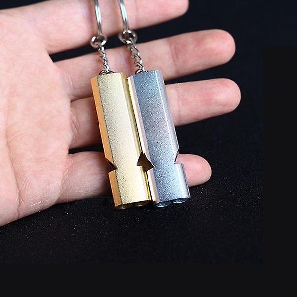 2 st Survival Emergency Rescue Whistle Dubbla rör Högfrekvent hög utomhusvisselpipa för campingträning Vandring
