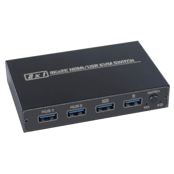 2 Port Hdmi Usb Kvm 4k Switch Splitter til delt skærm tastatur og mus Adaptiv