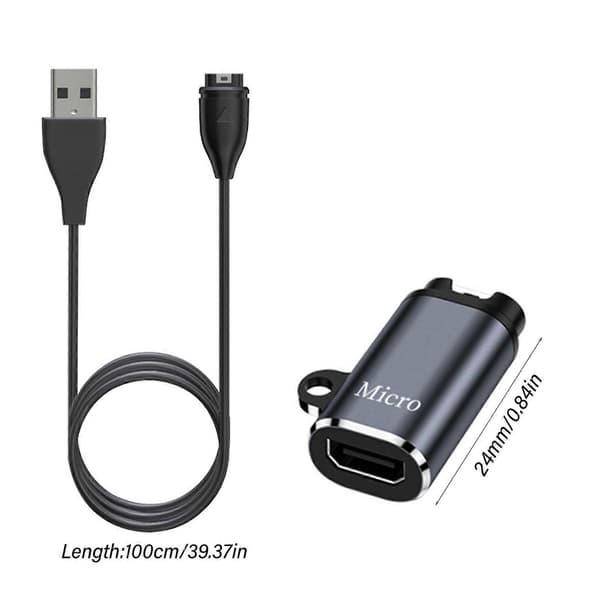 USB-C laddkabel för smartklocka med adapter och dammskydd, passar 7 6S 6 5S 5 955 965 45 45S 245 side bend