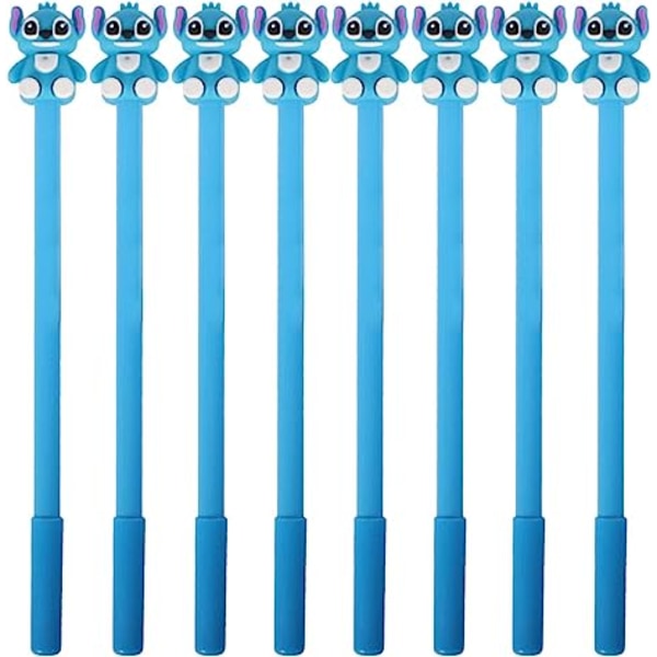8 kpl Söpöt kynät Kawaii School Supplies Mustat Geelikynät Set Sarjakuvakynät Set Kynä lapsille Tytöt Pojat Lahjat, musta muste (0,5mm)