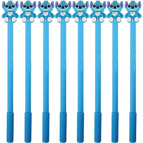 8 stk søde kuglepenne Kawaii skoleartikler Sort gelpenne brevpapirsæt tegneseriepenne brevpapirsæt kuglepenne til børn piger drenge gaver, sort blæk (0,5 mm)