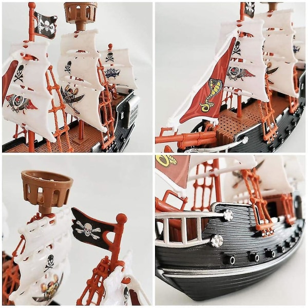 27 cm piratbåd, detaljeret piratskibs legesæt, sjov piratfest fordel og pris, fremragende gave til drenge og piger fra 3 S