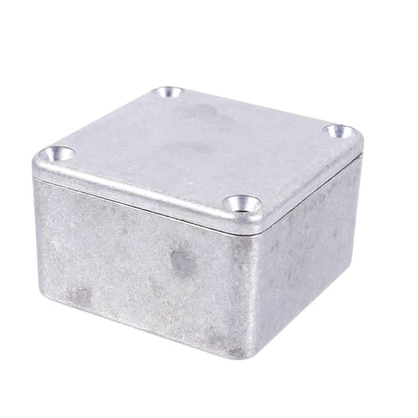 Stompboks i aluminium, metallstompboks, gitareffektpedalhus, erstatning 5.00X5.00X3.00CM Silver