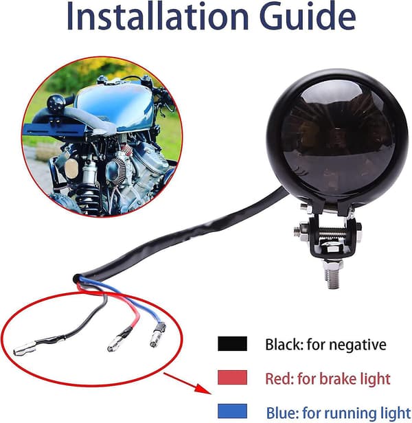 Anpassningsbara Röda LED Baklyktor - Bakbroms För Cafe Racer Chopper Bobber