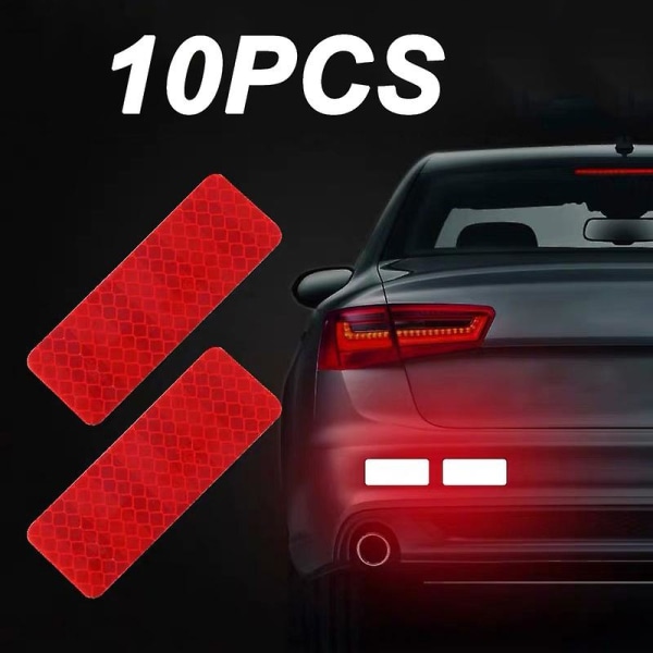 10kpl/ set Auton puskurin Heijastavat Tarrat Heijastava Varoitusnauha Teippi Secure Heijastin Tarrat Tarrat Auton ulkovarusteet| | 4