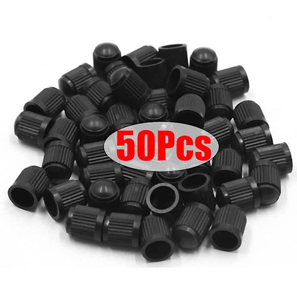 50st Bildäck Ventil Stamkapslar Tubeless Däck Hjul Stam Luftventil Caps Bil Cykel Hjul Däck Dammtäta Caps Biltillbehör - Ventilstammar &amp; Kepsar Black