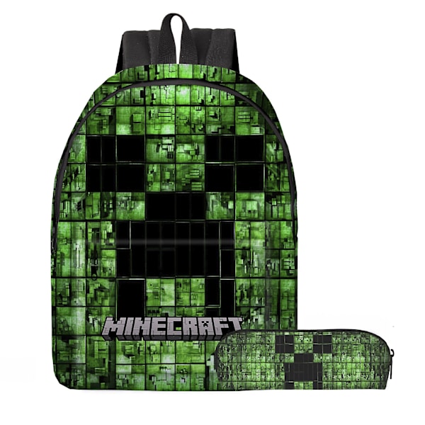 Minecraft Spel Ryggsäck Printe Pojkar Flickor Skolväskor Kapacitet Skol Elever Barn Anime Tecknad Vattentät Mochilas Black