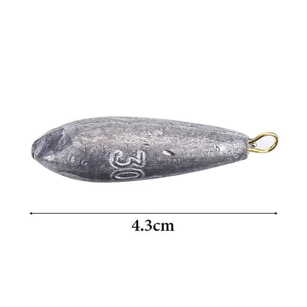 Trolling Weights, Torpedo-Shaped Body, Anti-Rust and Durable, Waterdrop Shape, Ideal for Deep Feeding Zones, Smooth Polished Surface, 6 Models