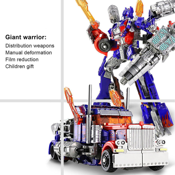 Optimus Warrior - Transformers Legetøjsmodel Bil Transformers Optimus Prime Robot Legetøjsmodel Led Movable