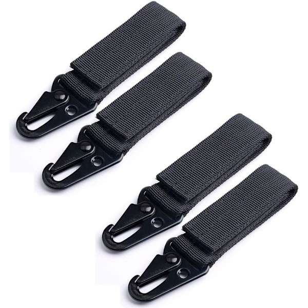 4 st Tactical Gear Karbinhake Clip, Multi-Function Band Vandringskrok, Taktisk Bältesögla Hängande Karbinhake Nylon