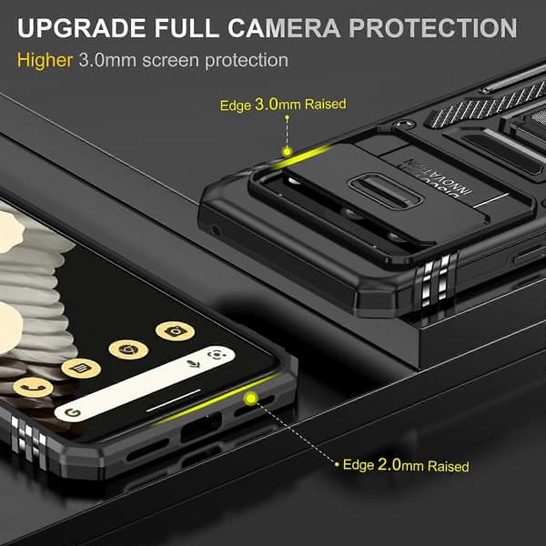 Armor PC + TPU Kameraskydd Mobilskal Black For Google Pixel 8