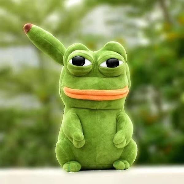 23cm Ledsen Groda Pepe Plyschdocka