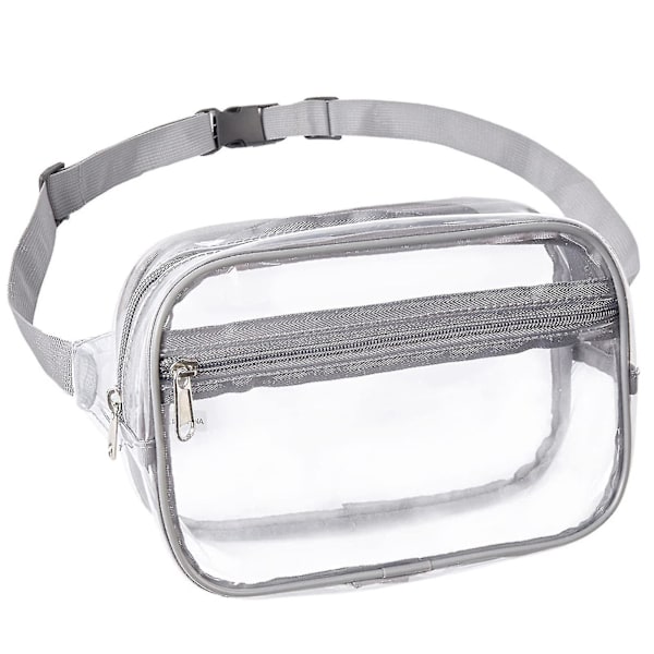 Pvc-material Transparent midjeväska Universal Daily Crossbodys-väska Stor kapacitet Bärbar liten handväska Grey