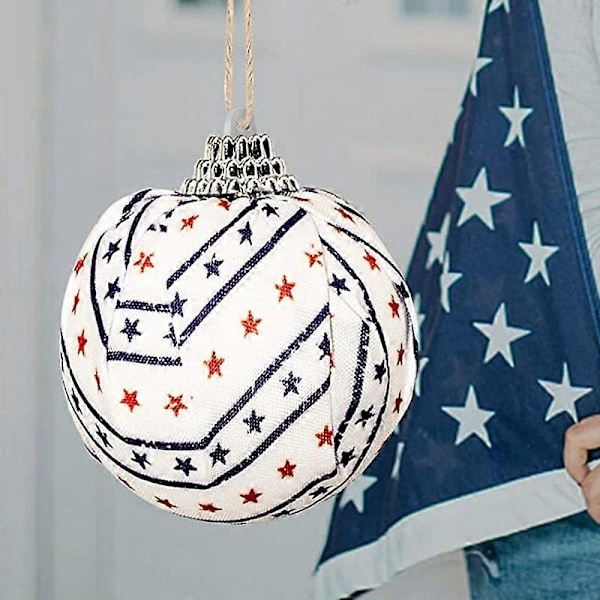 Hängande boll för självständighetsdagen - 4 juli patriotiska bollprydnader för dekoration av julgranar As shown