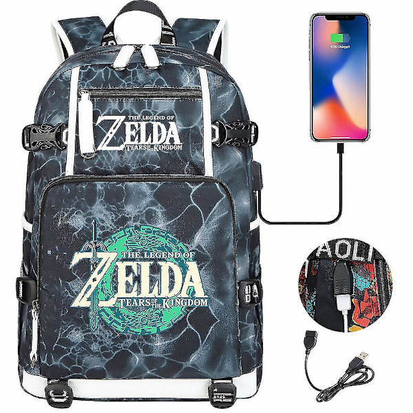 Breath Of The Wild Fans: Eye Game USB ryggsäck för Cosplay, Skola, Resor - Unisex Travel Laptop-väskor, Student Skolväska, Computer Resväska 4