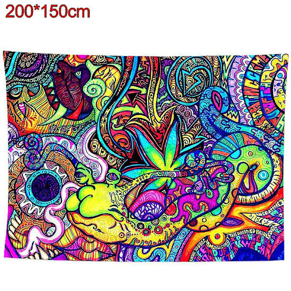 Psykedeelinen kuvakudos Trippy Abstrakti Peitto riippuva kodin seinäkoristelu 200x150cm