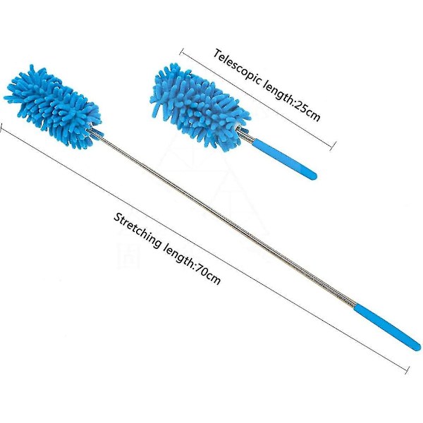 3 styks teleskopstøv, udtrækkelig Foldbar, vaskbar støvsuger Chenille Dust Brush Mop Microfiber Duster
