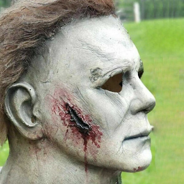 Michael Myers Maske Cosplay Halloween Latex Full Head Voksenstørrelse Fancy Dress Prop B