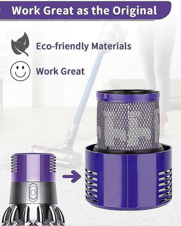 V10 Filter til Dyson, Erstatnings Dyson Filter, V10 Animal Filter til Dyson V10 SV12 Trådløs Cyclone Animal Absolute Vaskbar 2 Pakker