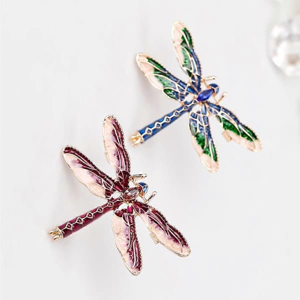 Dragonfly Pins Badge Corsage Rhinestone Brosch Present - , som beskrivet