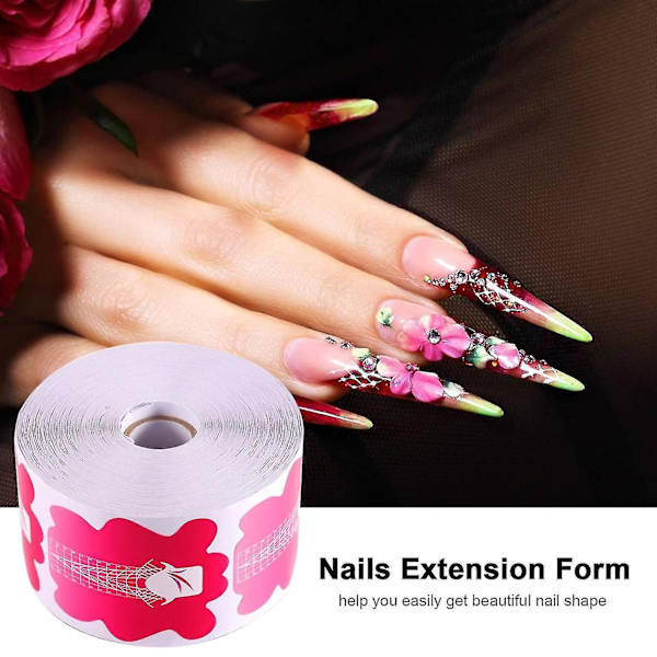 500st franska nagelformstips Akrylbyggare Nail art Form Manikyr Stencil|nagelform